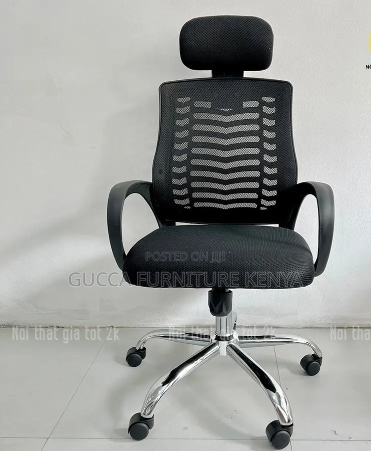 Office Chair: Headrest Mesh Strong Work Chair With Swivel