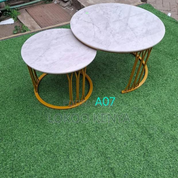 Dining Table: Round Nesting Marble Dining Table - thumbnail 5