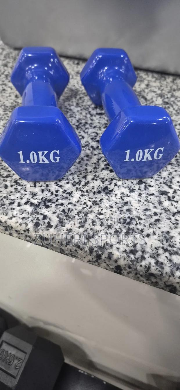 1kg Aerobic Dumbbells Pair Vinyl Coated Steel