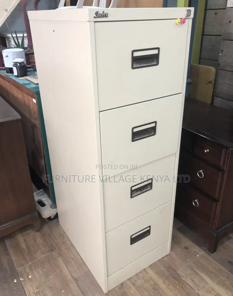 Cabinets:Office Lockable Four-Drawer Storage Organizer Unit