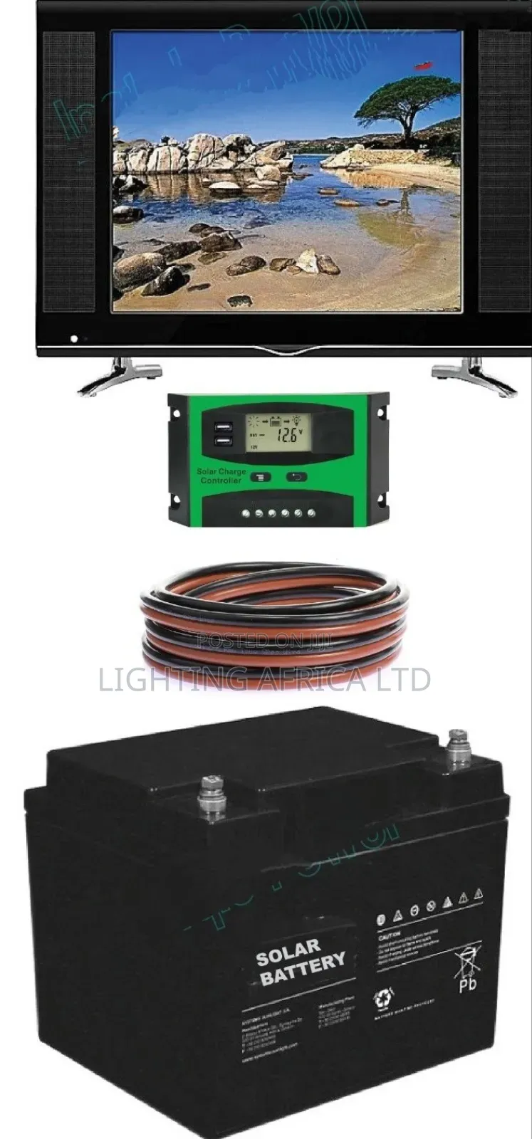 100w Solar System With 19" Digital Tv