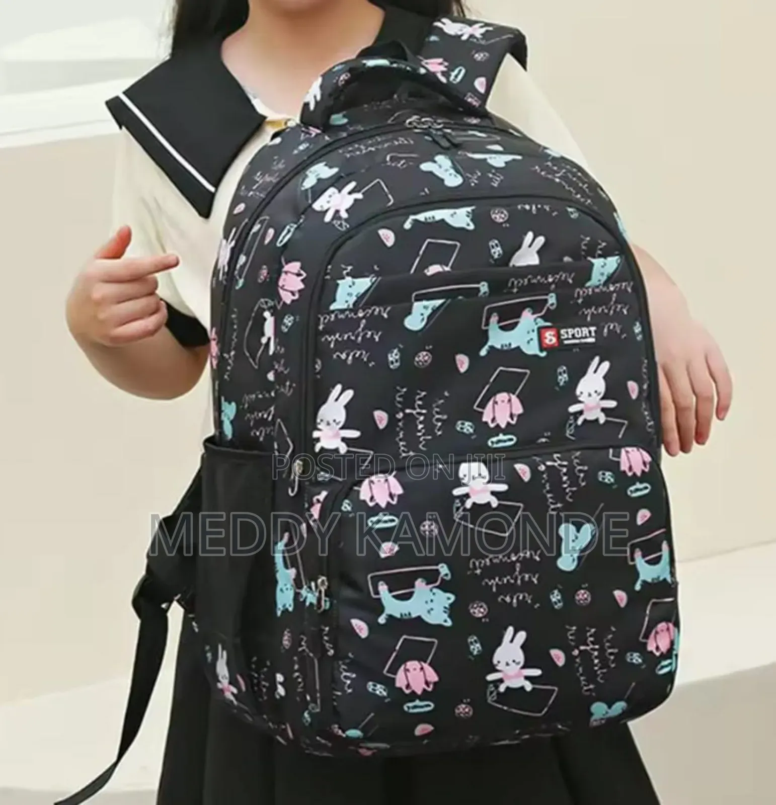 Children Black Purple School Bag