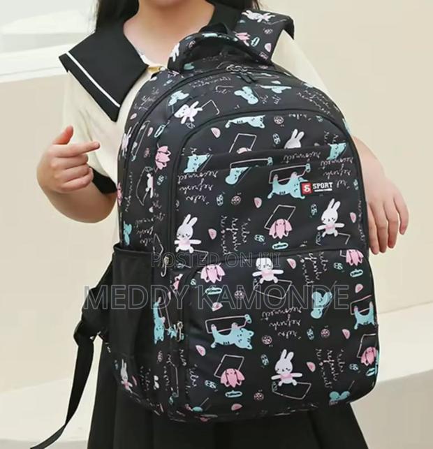 Children Black Purple School Bag - main view