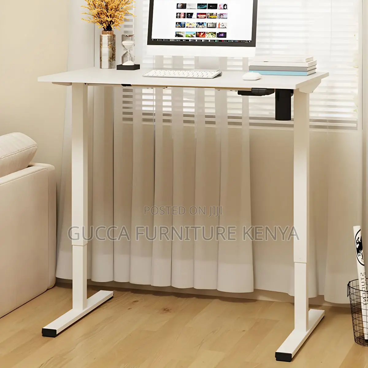 Office Desk:120cm Adjustable Desk Riser With Steel Base