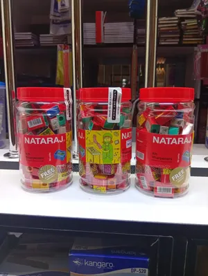 A Tin of 50 Pieces of Nataraj Plastic Sharpeners