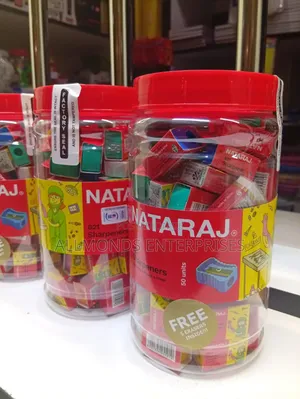 A Tin of 50 Pieces of Nataraj Plastic Sharpeners