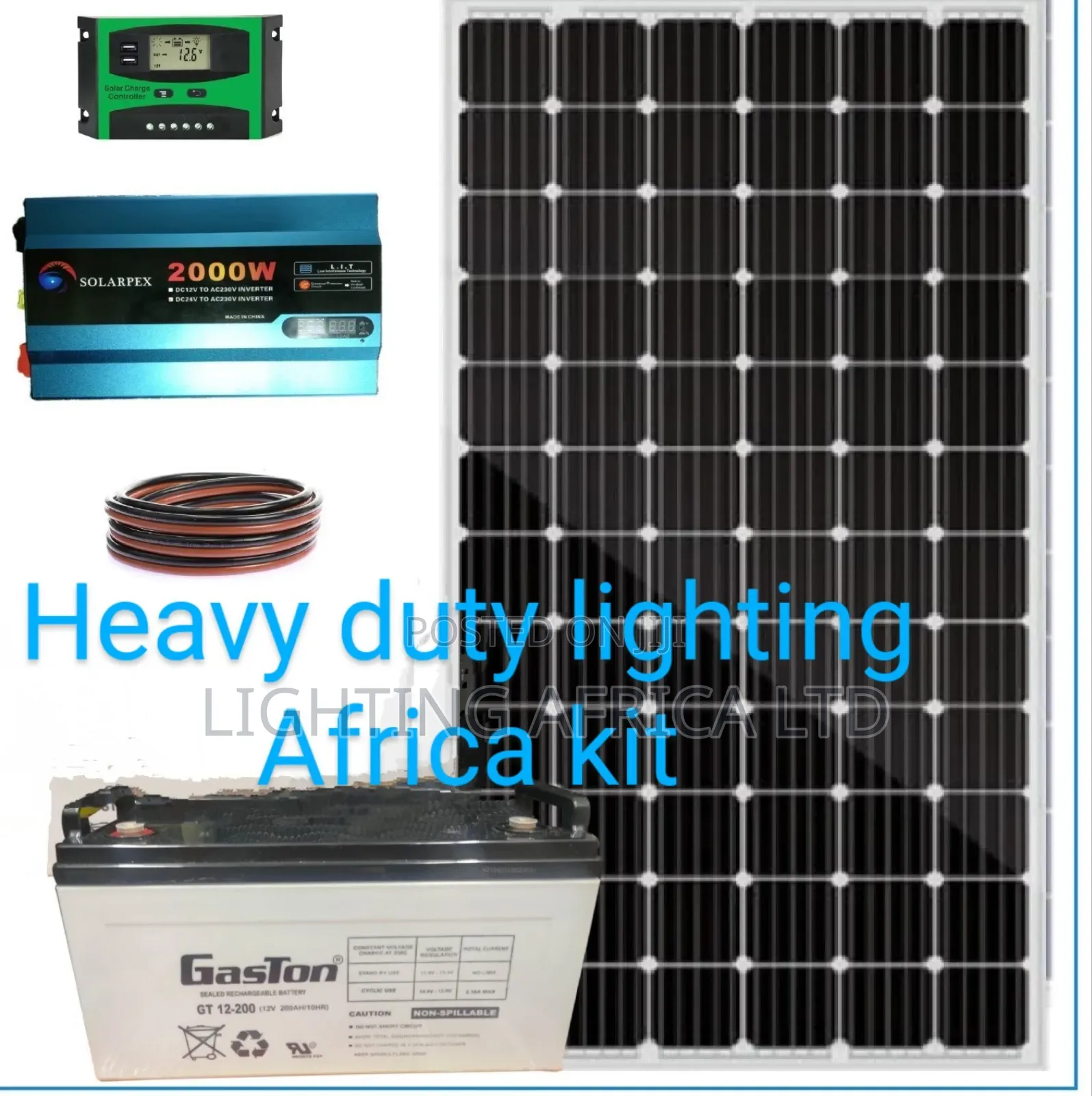 600w Solar+2000w Inverter + 200ah Heavy Duty Battery System