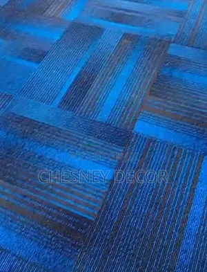 Bright Blue Office Carpet Tiles