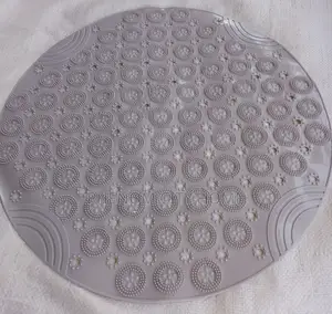 Grey Quality Round Shaped Antislip Bathroom Mat