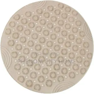 Beige Antislip Round Bathroom Mat