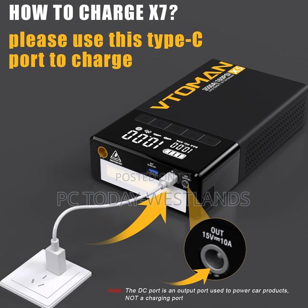 Vtoman X7 Jump Starter With Air Compressor, 4250a Portable - thumbnail 2