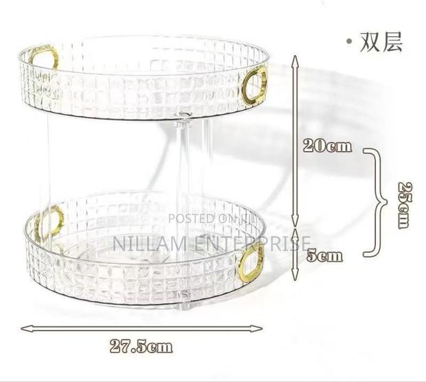 Diamond Acrylic Rotating Lazy Susan.360°2tier - thumbnail 3