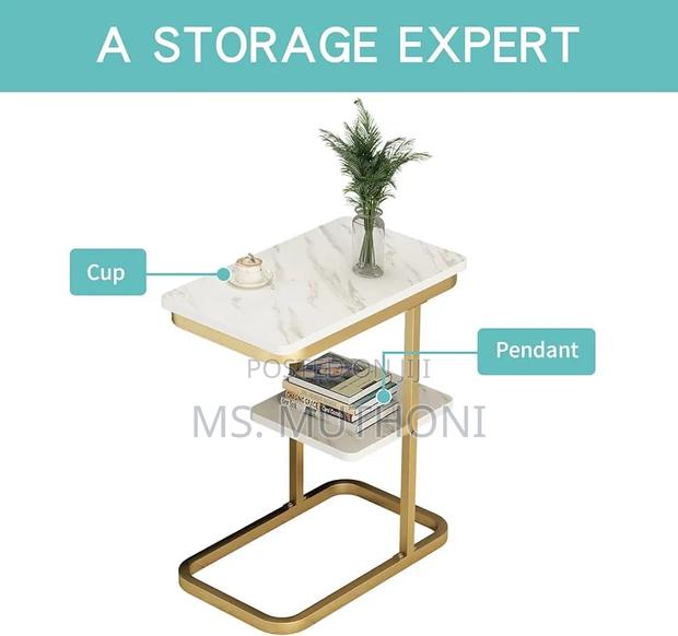 White /Gold High Quality Side Table - thumbnail 3