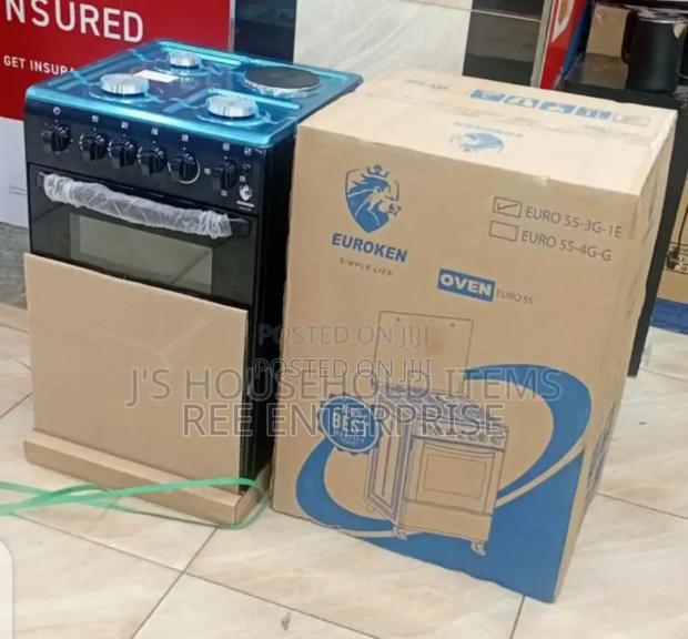 50×55 Euroken 3+1 Standing Cooker With Electric Oven Cooker