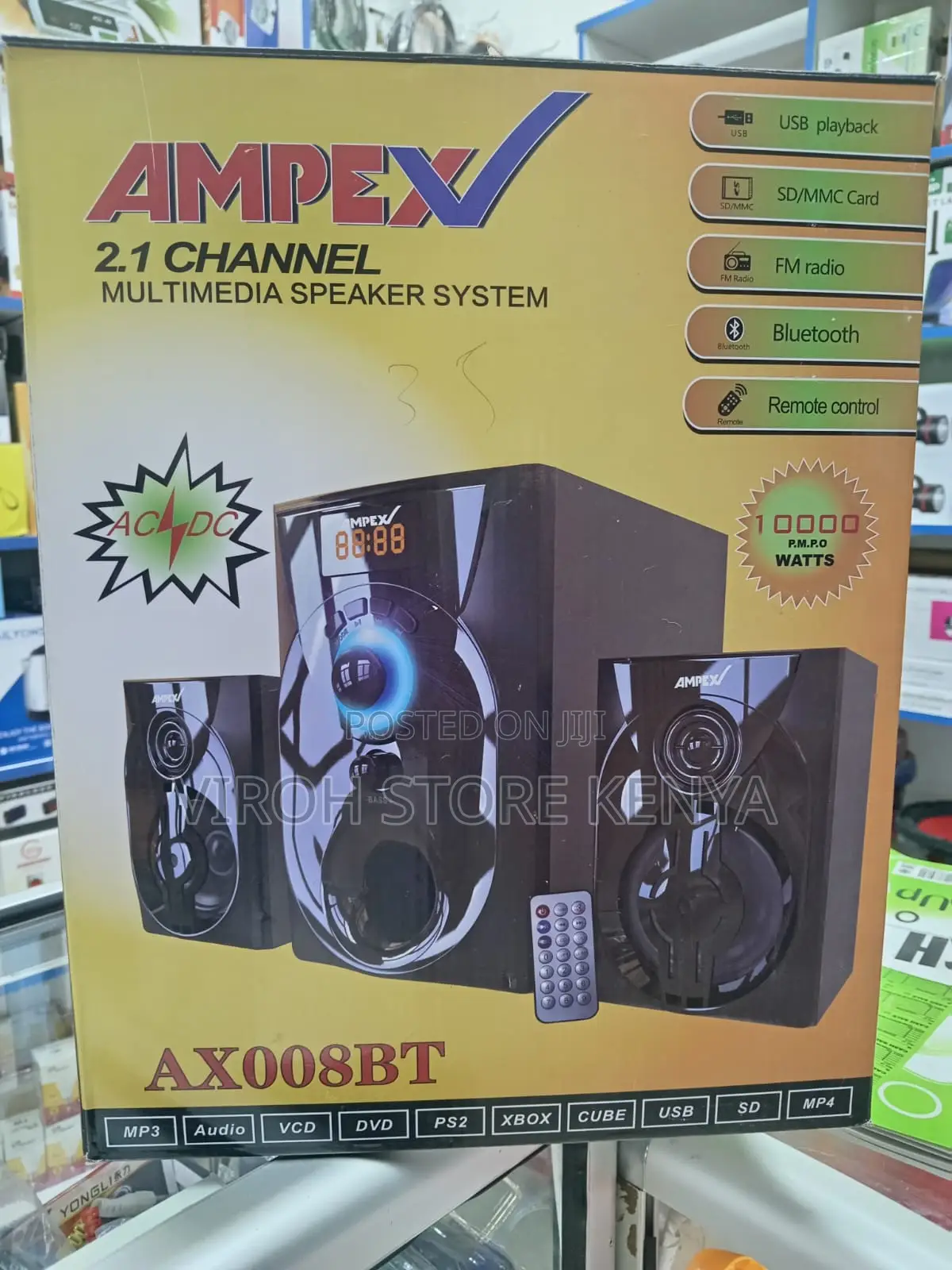 2.1 Channel Ampex Woofer With 2 Speakers