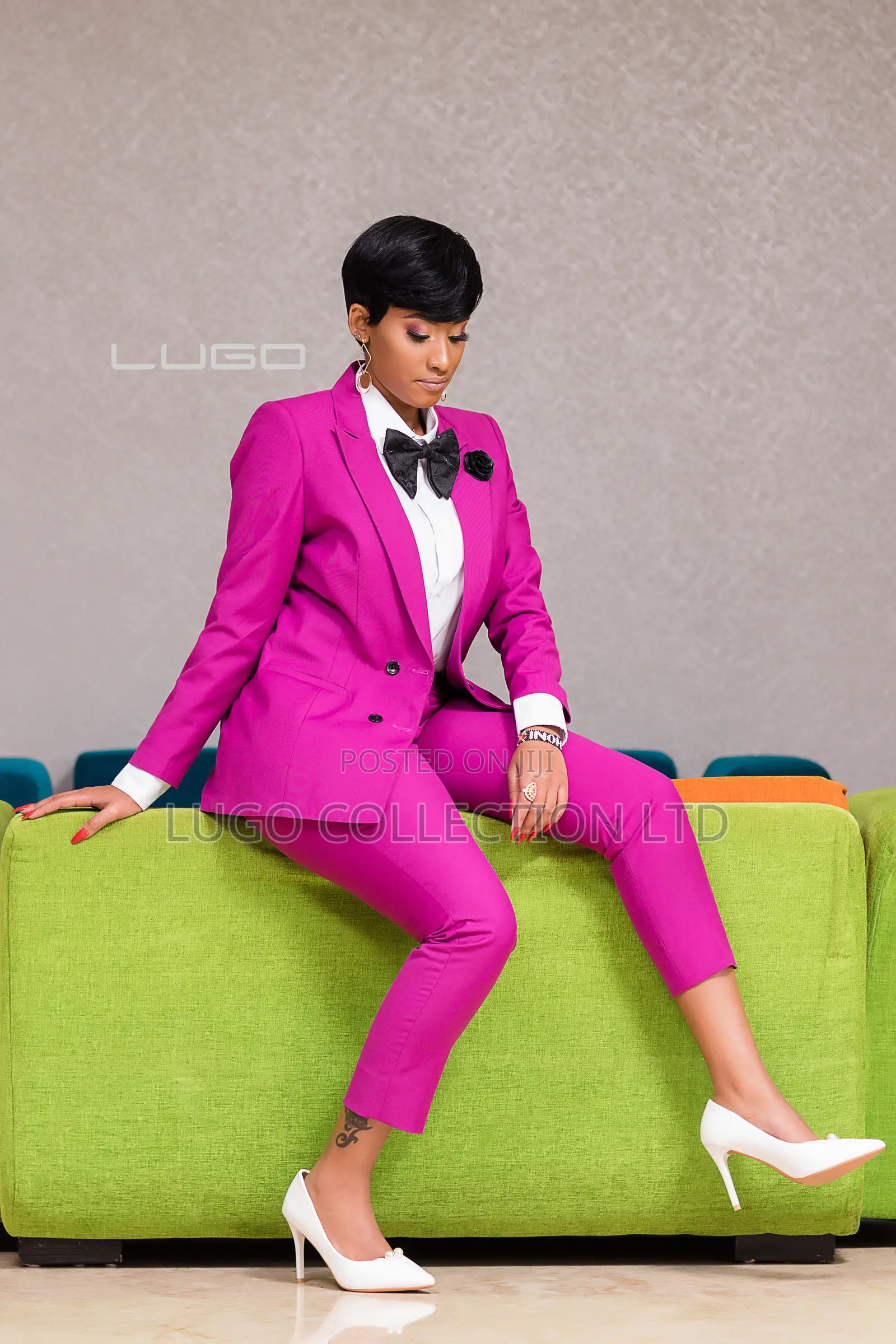 Ladies Pink Trouser Suit