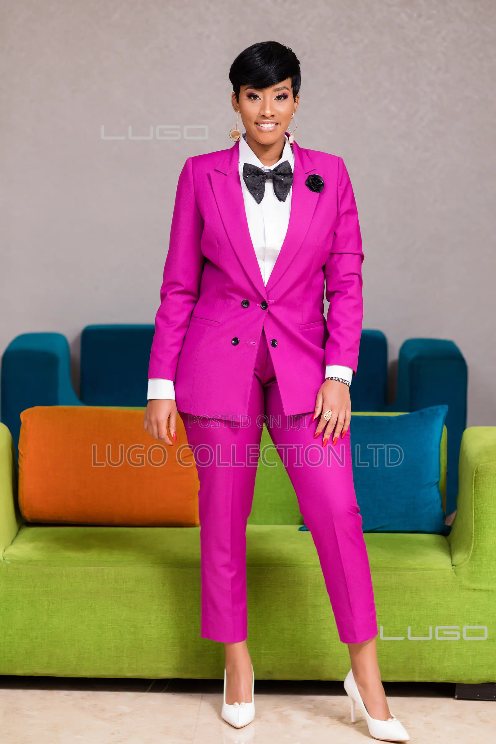 Ladies Pink Trouser Suit