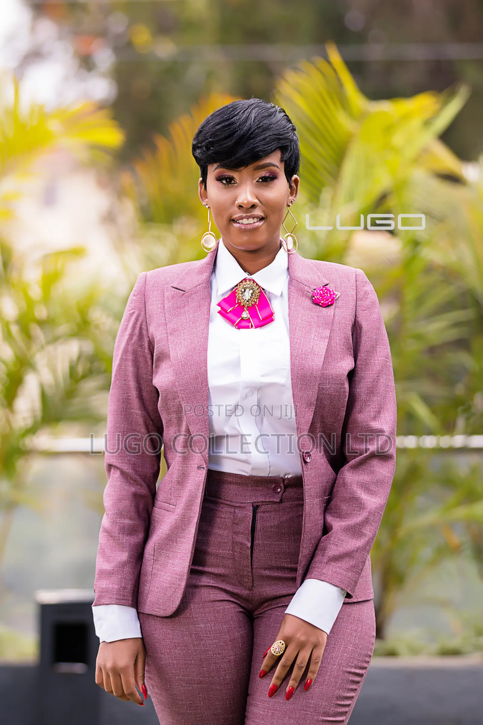 Women Pink Trouser Suit