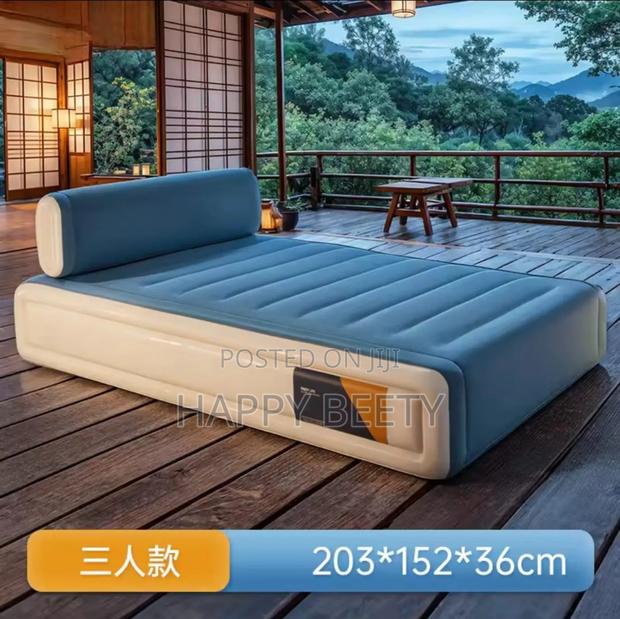 Big Size 203*152*46 Cm 5*6 Inflatable Airbed With Headrest - thumbnail 2