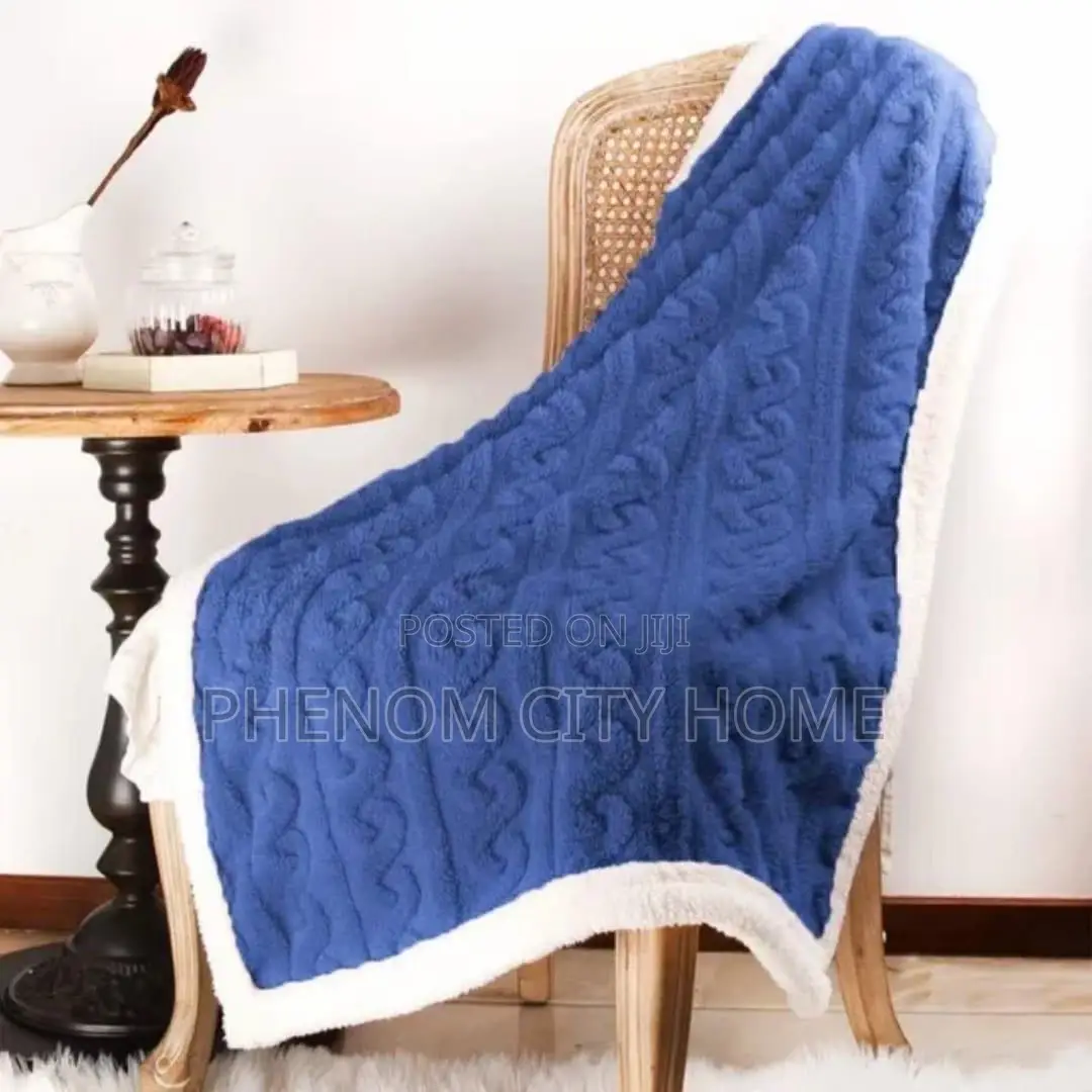 Navy Blue Thick Luxury Sharper Fleece Blankets