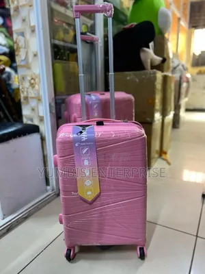 Hot Pink Rubber Suitcase Small 56cm Height