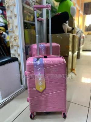 Hot Pink Rubber Suitcase Small 56cm Height