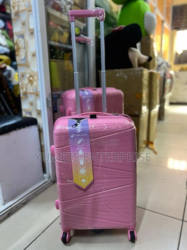 Hot Pink Rubber Suitcase Small 56cm Height - thumbnail 2