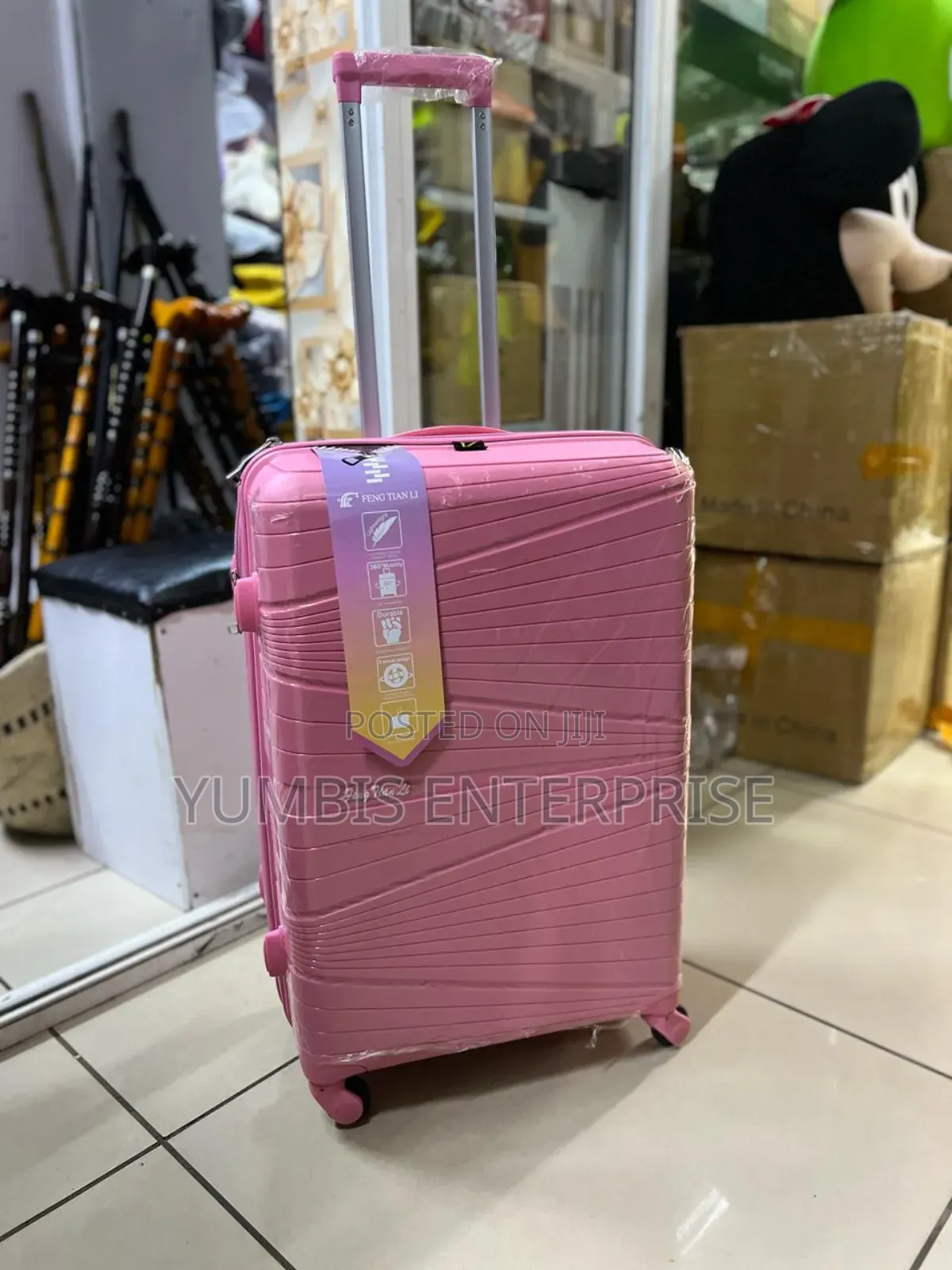 66cm Height Hot Hot  Pink Rubber Suitcase at 4000
