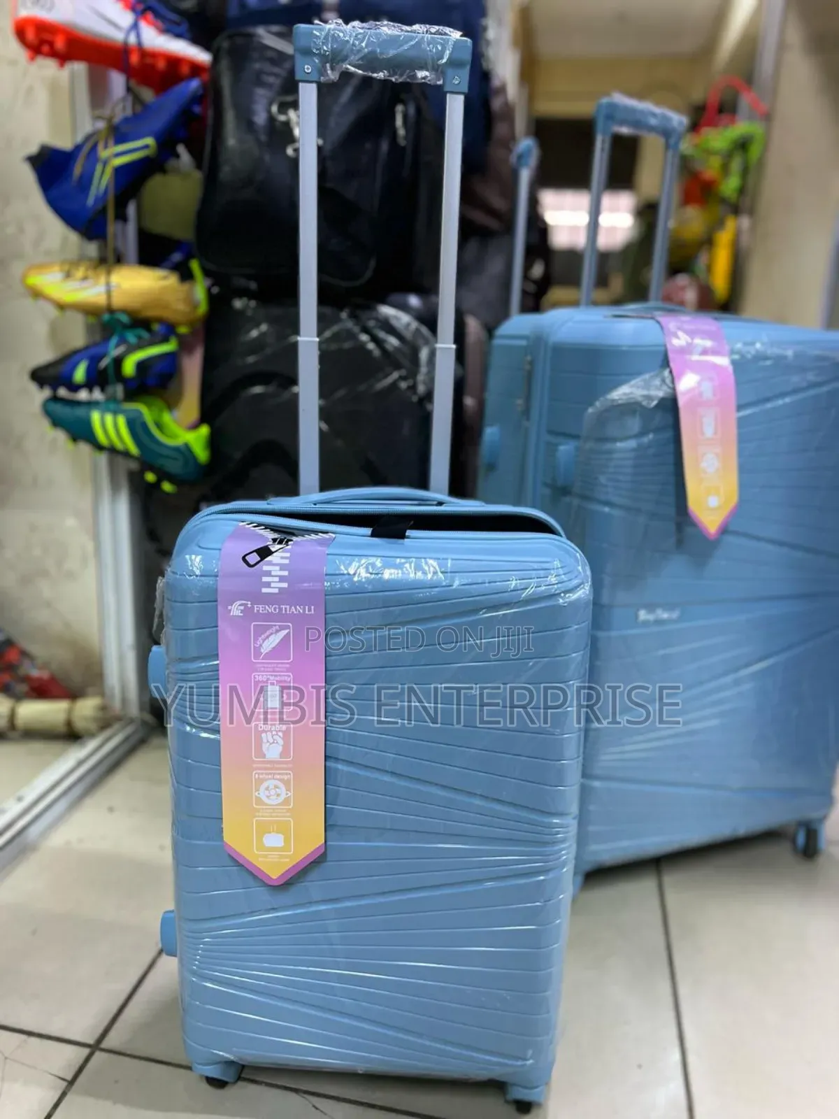 Small Blue Rubber Suitcase