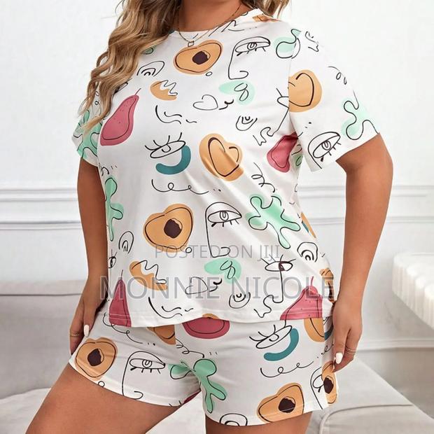 Plus Size Stylish Pajama Shorts - main view