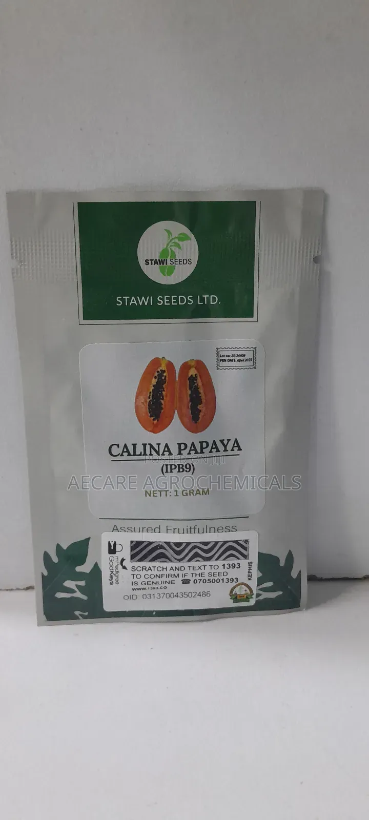 Calina Papaya ( Ipb9) 1gram Stawi Seeds Ltd