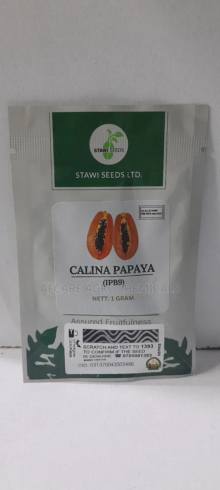 Calina Papaya ( Ipb9) 1gram Stawi Seeds Ltd