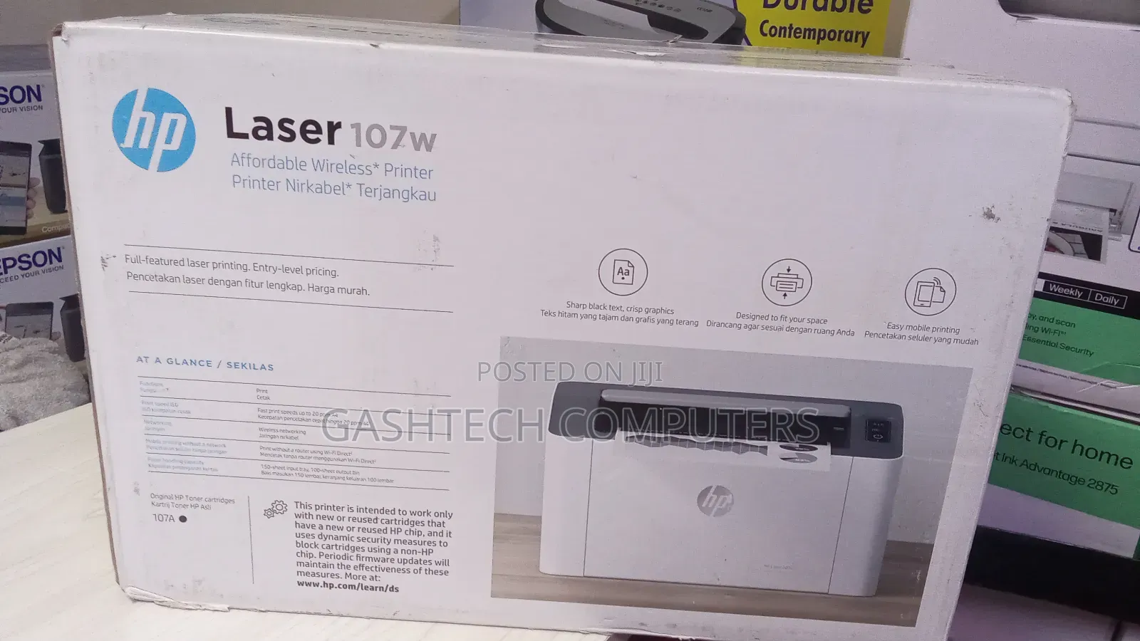 Wireless Hp 107w Black and White Printer