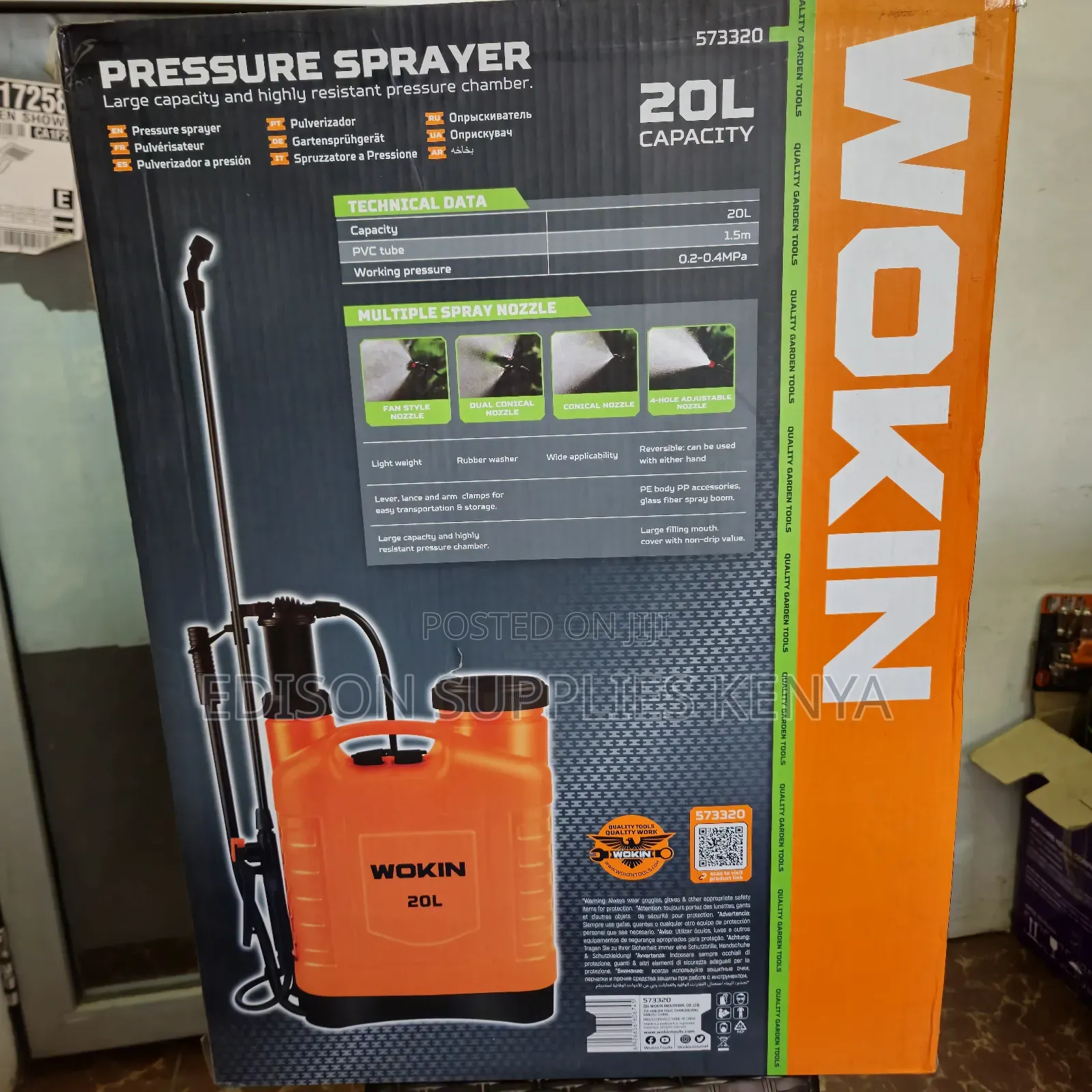 Wokin 20 Litres Knapsack Sprayer Pressure Backpack Sprayer