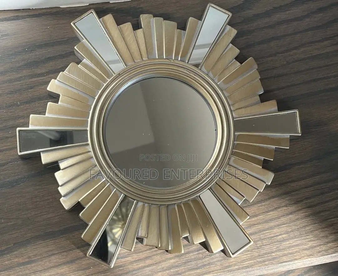 Sun Shape Gold or Silver Decor Mirror 25cm