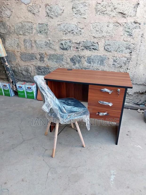 Dark Walnut Office Desk and Eames Chair