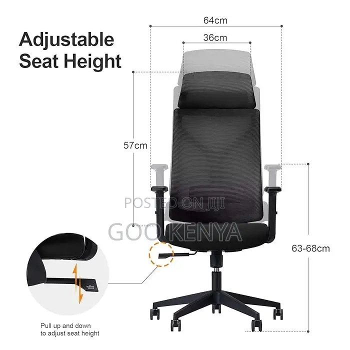 Office Chair ; Ergonomic Modern Desk With Headrest