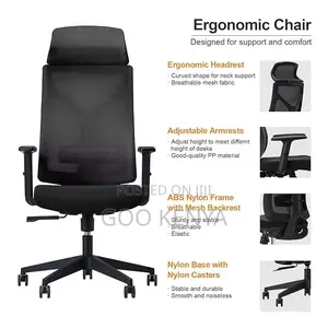 Office Chair ; Ergonomic Modern Desk With Headrest