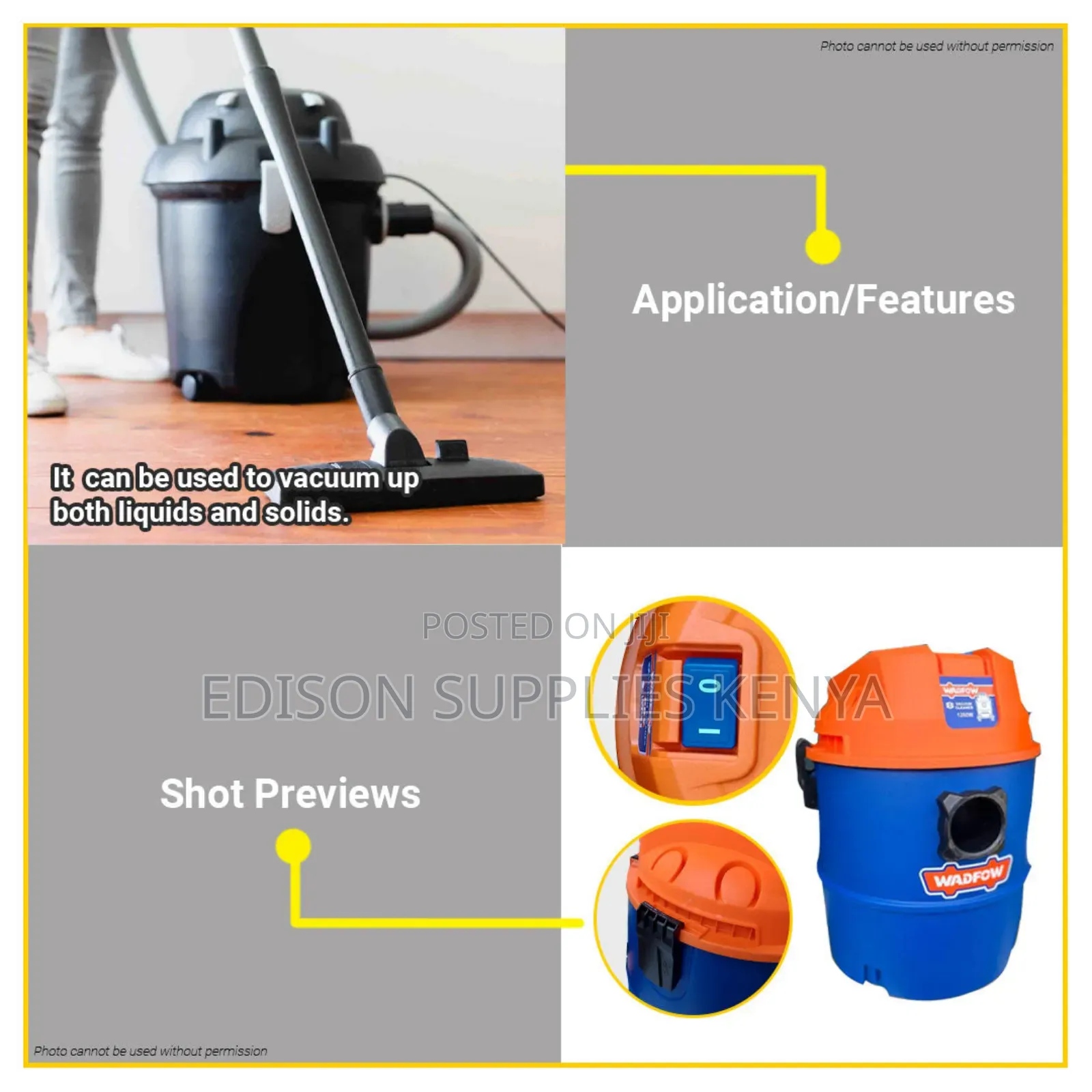Wadfow Wet Dry Vacuum Cleaner 20 Litres 1200 Watts