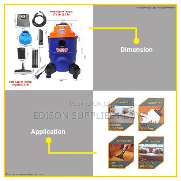 Wadfow Wet Dry Vacuum Cleaner 20 Litres 1200 Watts - thumbnail 12