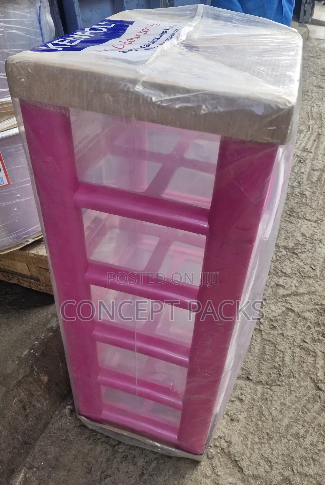 Pink 5 Plastic Drawer Organizer