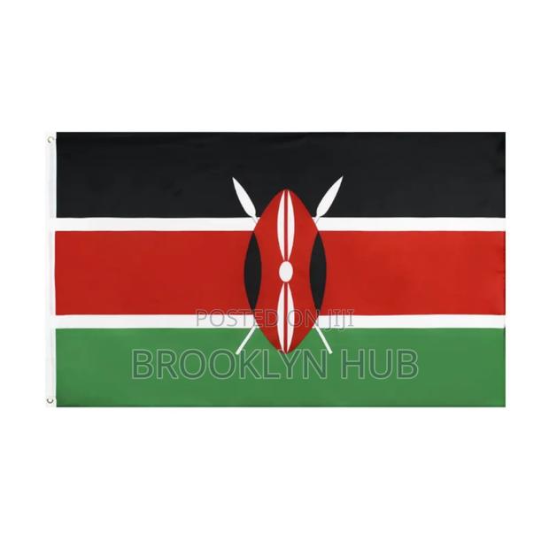 Kenyan Flag, Hand Held Kenyan Flag 55 By55 Cm