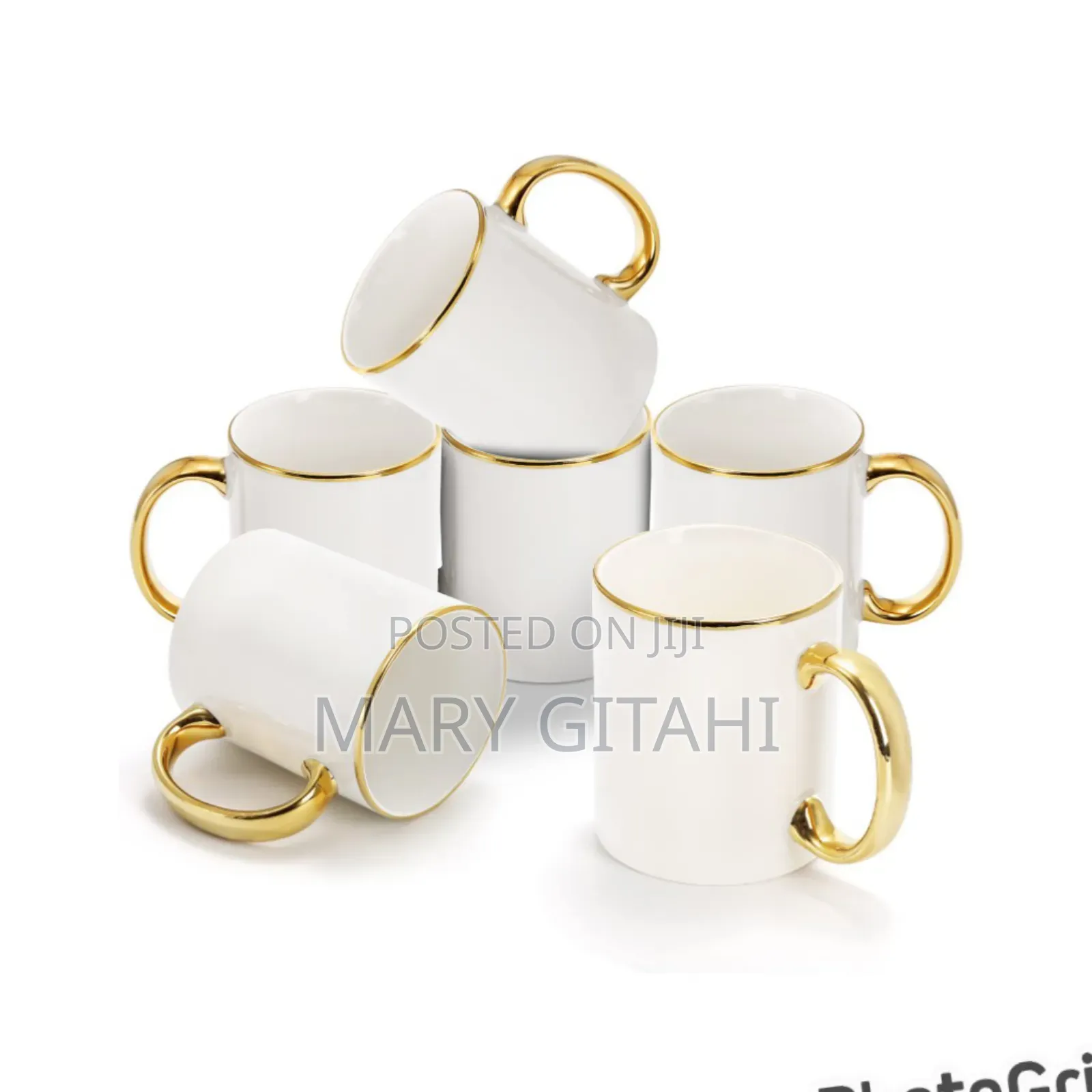 *White/Gold Ceramic Mugs*