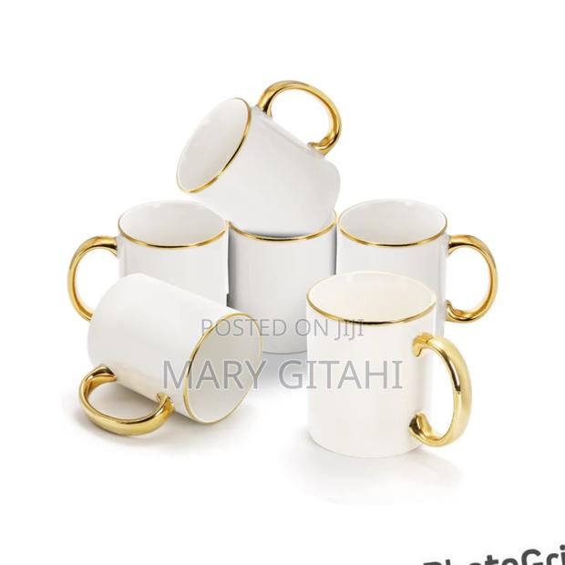 *White/Gold Ceramic Mugs*