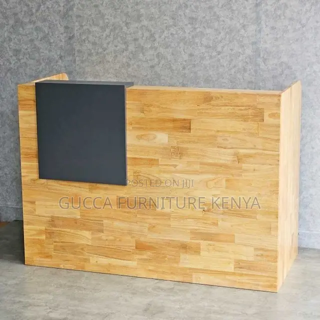 Office Furniture:1.8 Meter Reception Table With Natural Wood