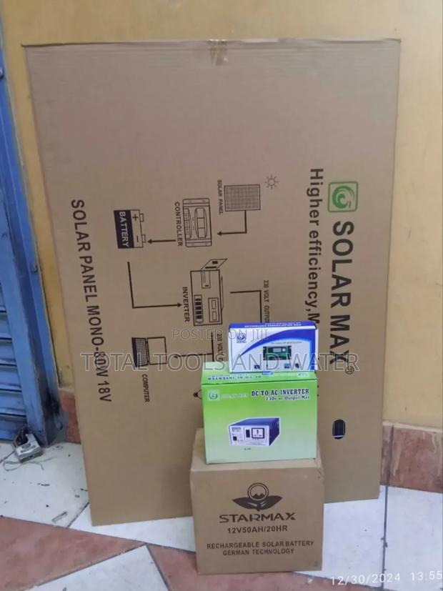 Highly Efficient Solar Lighting System 80w 50ah Battery