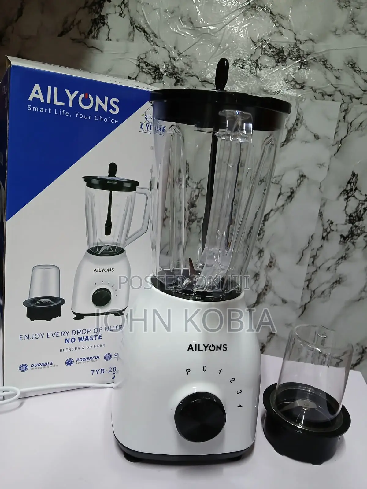 Ailyons Powerful 2 in 1 Blender With Grinding Machine