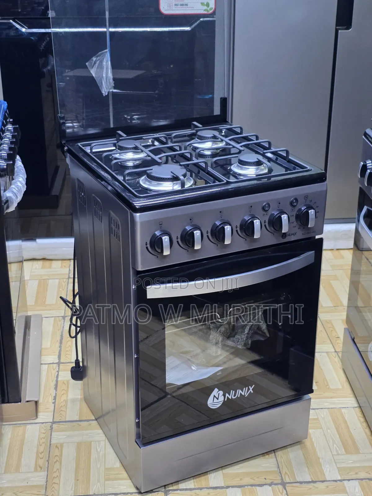 Cooker, Nunix Standing Cooker 4gas Burner With Gas Oven