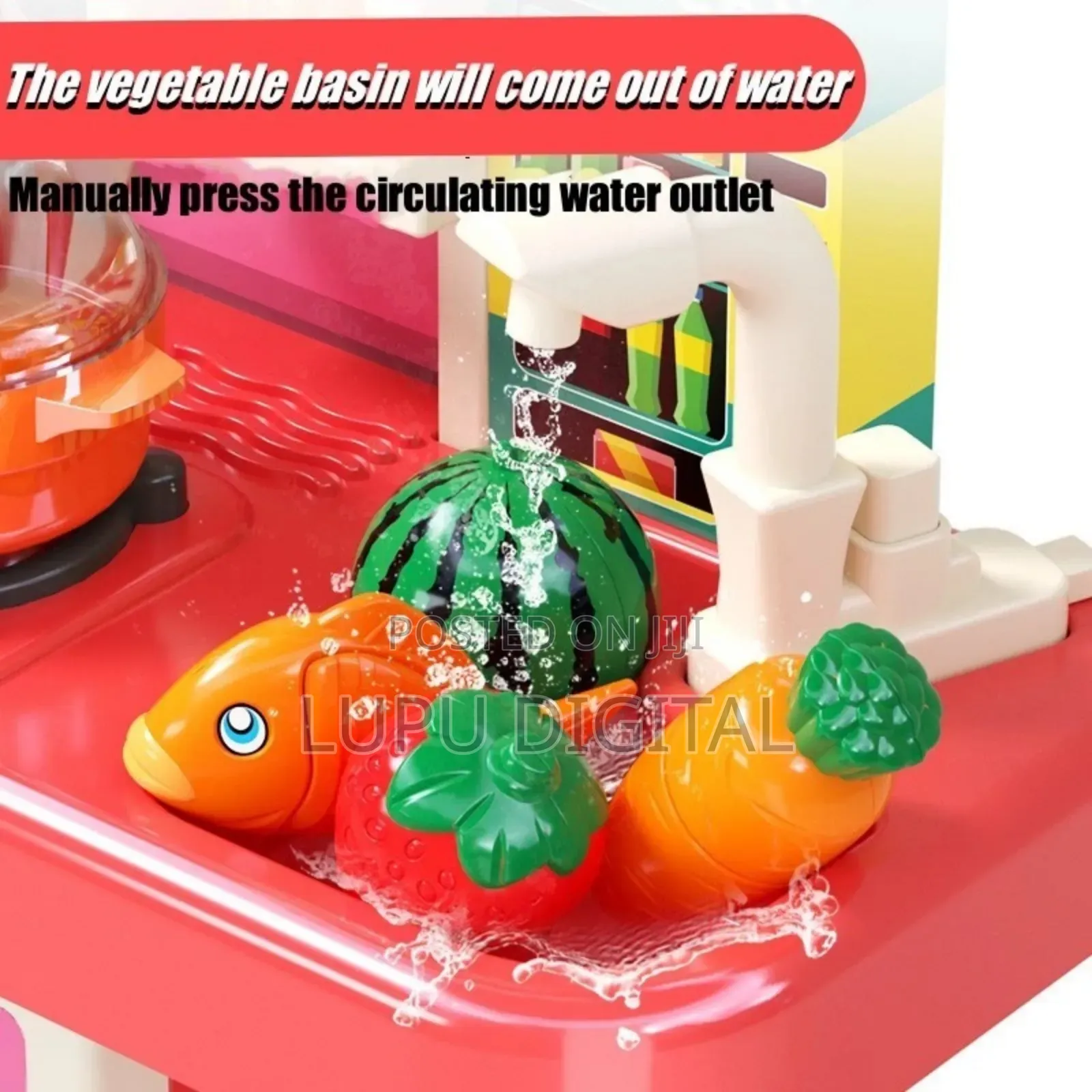 95cm Kids Kitchen Toy Pretend Play Set Cooking Toys