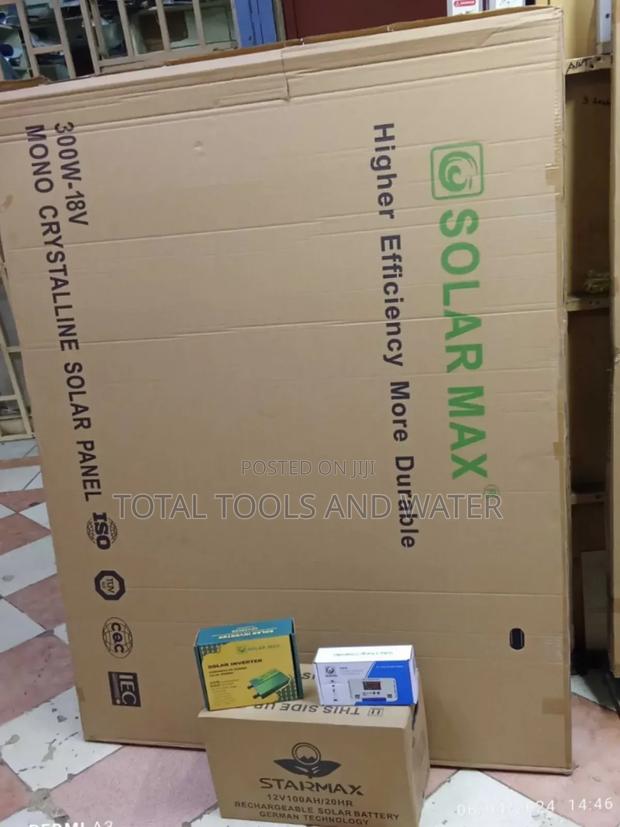 Combo Soalar Lighting System 300w 100ah Battery